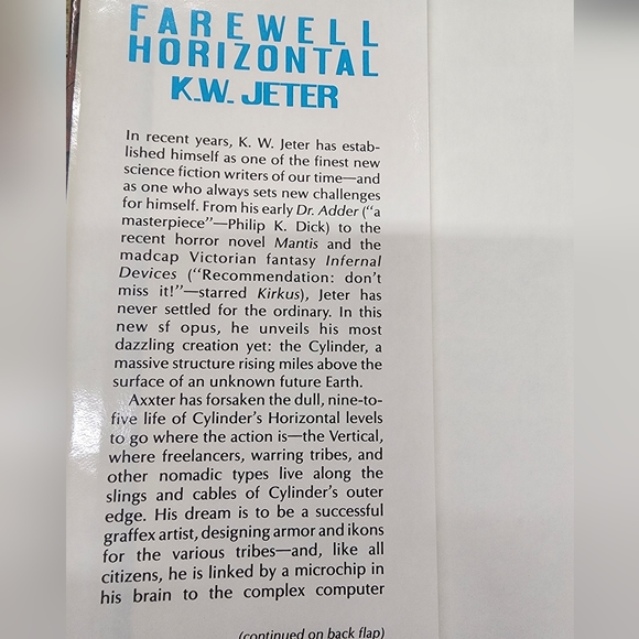 Farewell Horizontal by K W Jeter Vintage SciFi Fantasy Hardcover Book - Picture 3 of 4